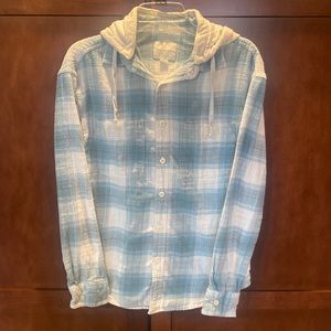 American Eagle hooded flannel shirt size XS